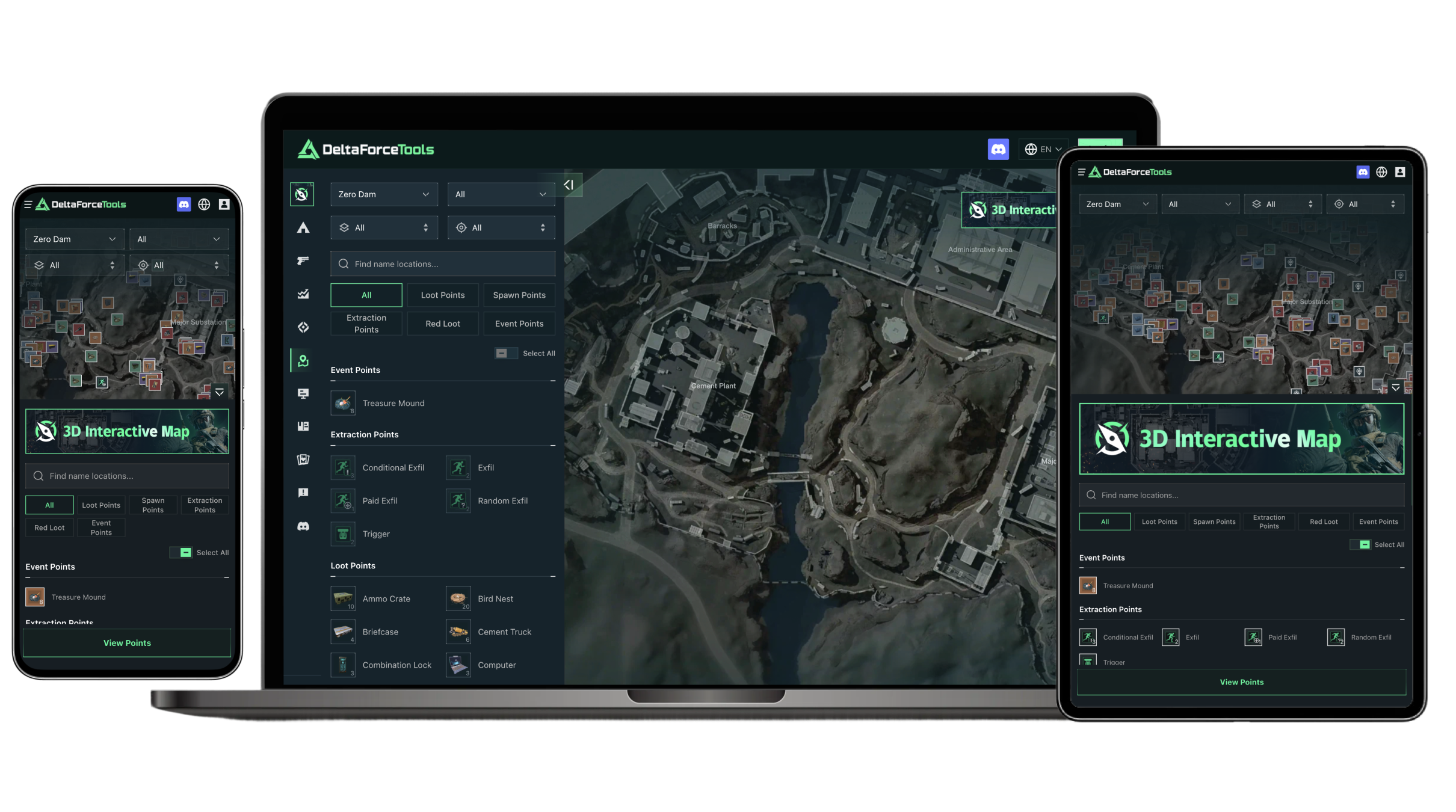 Карта Delta Force на телефоне, ноутбуке и планшете